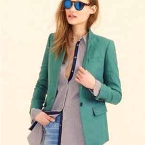 J.Crew Regent Blazer 100% Linen Light Green Women’s Size 14